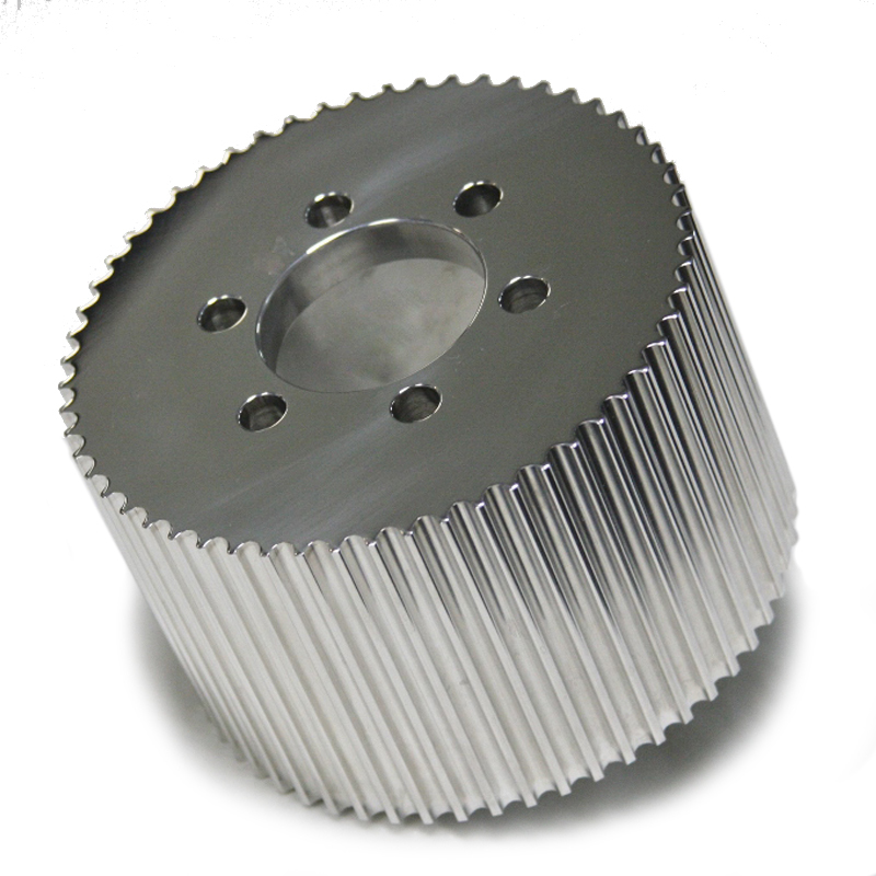 3.5 in. x 8 mm Pitch HTD Supercharger Pulley, Polished - 55 Tooth