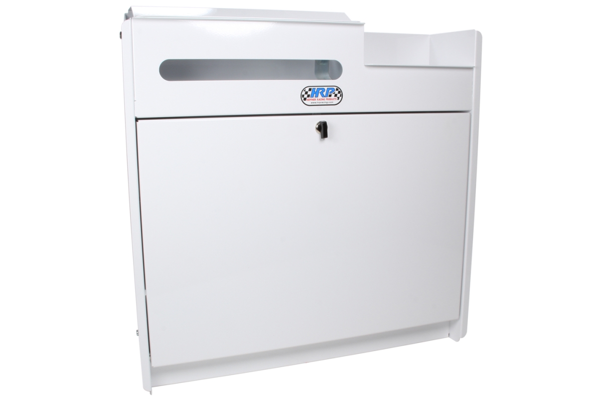 23 in. Square Trailer Cabinet Wall Mount with Integral Utility Shelf, White Powder Coat
