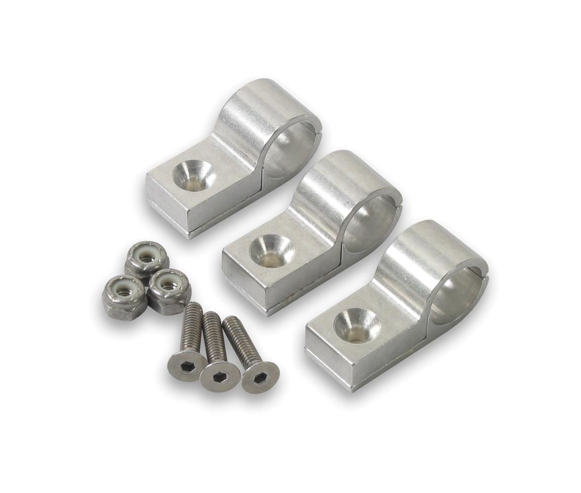 EAR170209ERL 0.562 in. Aluminum 2 Piece Line Clamp, Polished - Set of 3