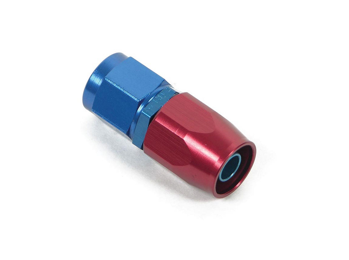 EAR800112ERL No.12 Straight Swivel Seal Fitting Hose End, Blue & Red Anodize