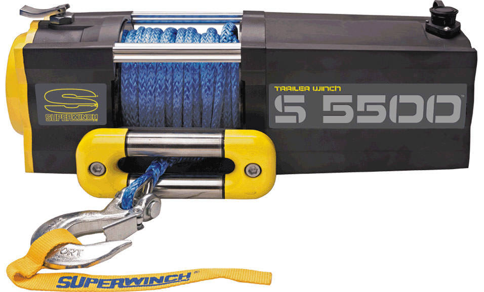 SUP1455201 30 ft. 12V Remote S5500 Roller Fairlead Winch with 0.25 in. x 60 ft. Nylon Rope - 5500 lbs