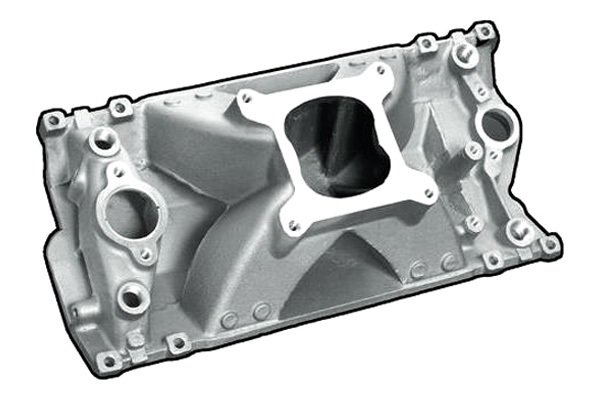 PRP52033 Hurricane Plus Square Bore Single Plane Vortec Intake Manifold for Small Block Chevy - Natural