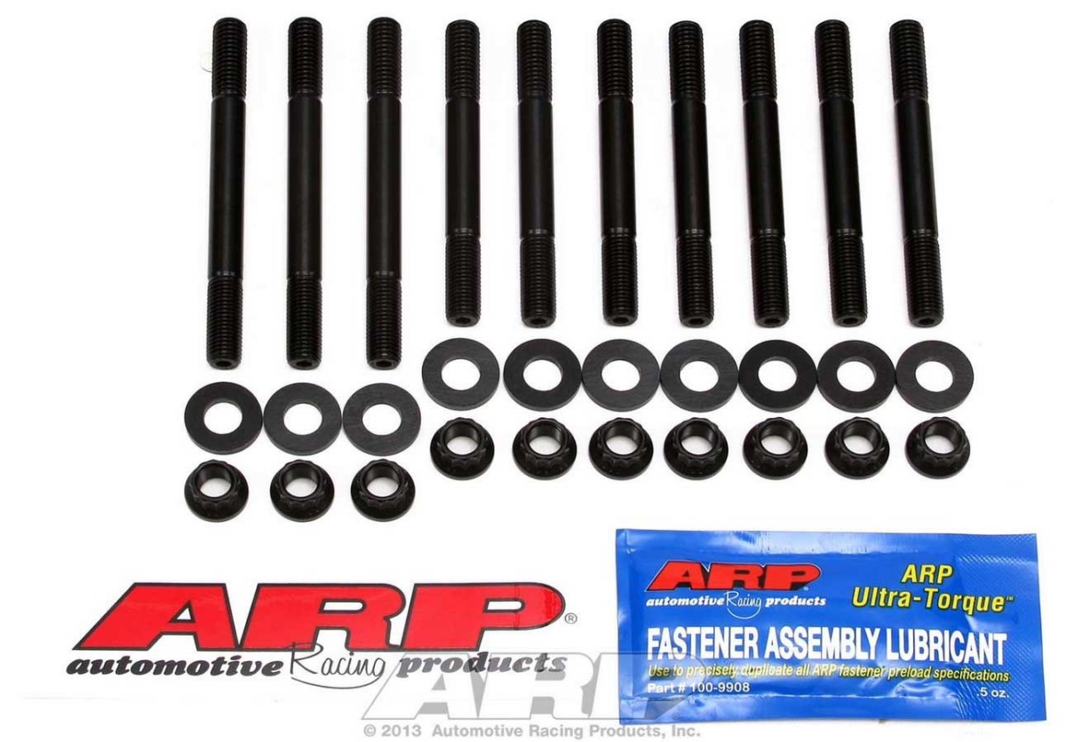 12 Point Nuts 2-Bolt Mains Main Stud Kit for Nissan Ford 2.4L - Black Oxide