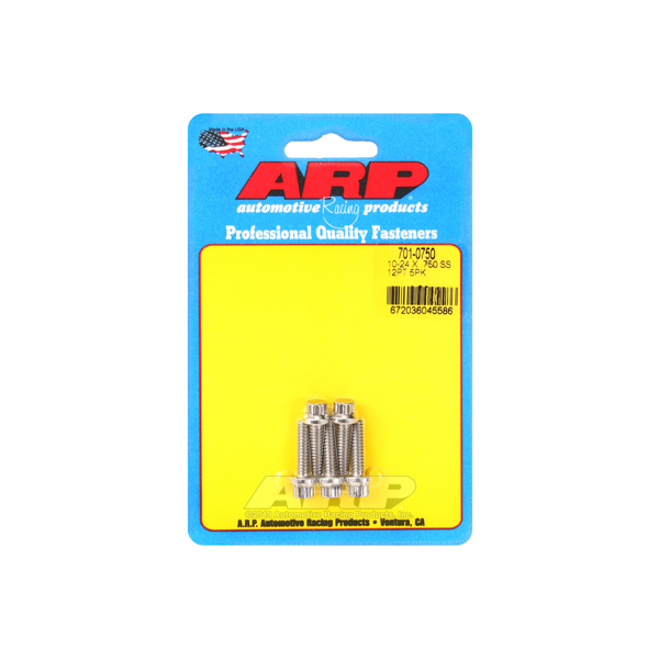 701-0750 10-24 x 0.750 in. Thread 12 Point Head Stainless Steel Bolt, Polished - Set of 5