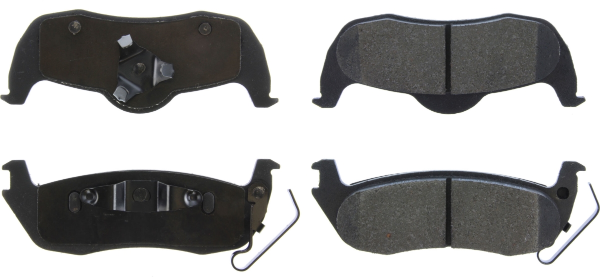 Posi-Quiet Semi-Metallic Front Brake Pads - Black - Set of 4 - Includes Hardware
