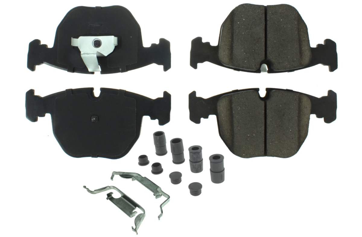 Posi-Quiet Ceramic Brake Pads - Black - Front - Set of 4 - Includes Shims & Hardware