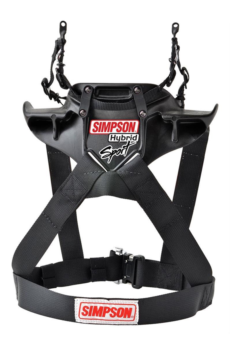 Hybrid Sport SFI 38.1 Plastic Head & Neck Support, Black - Large