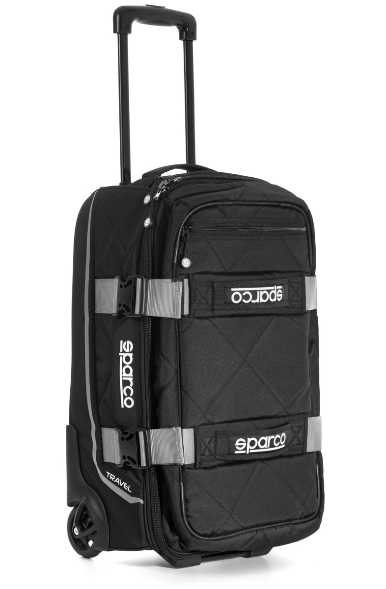 SCO016438NRSI 55 x 25 x 35 in. Roller Wheels Zipper Closure Retractable Handle  Logo Gear Bag, Red Straps & Silver