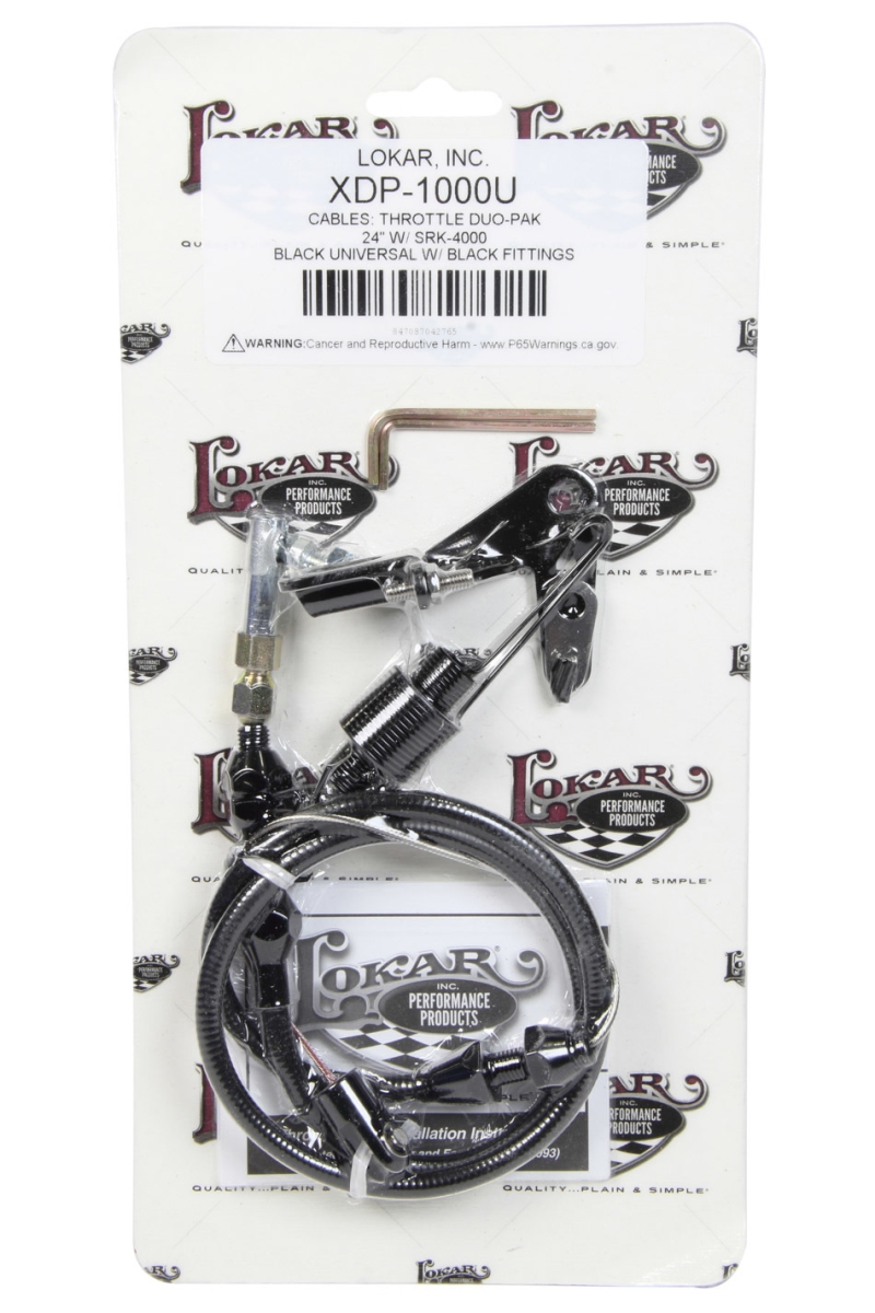 LOKXDP-1000U 2 ft. Universal Long Bracket & Return Spring Throttle Cable with Black Housing
