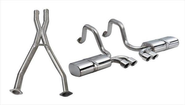 COR14111CB 2.5 in. dia. Sport Cat-Back Dual Rear Exit Exhaust System for 1997-2004 Chevy Corvette - Natural