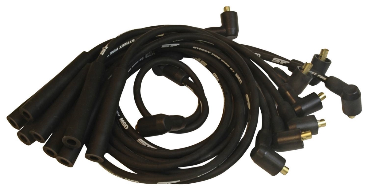 MSD Ignition MSD5542 8 mm Street Fire Spark Plug Wire Set for Terminals, Big Block Ford & Cleveland Modified - Black