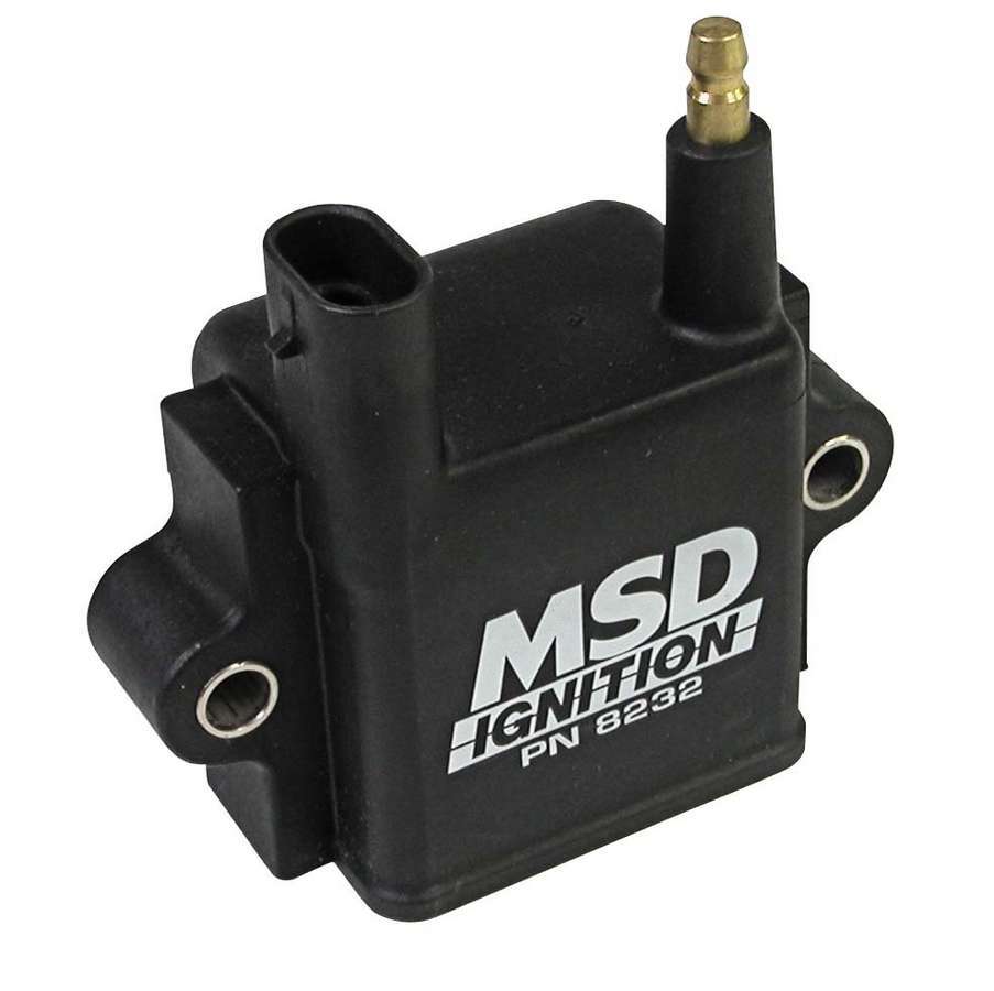 MSD Ignition MSD8232 0.090 Ohm E-Core CPC Single Tower Coil with 43000V HEI Male - Black