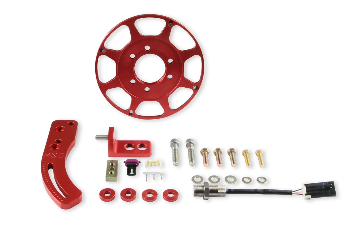 MSD Ignition MSD86201 8 in. Balancer Flying Magnet Crank Trigger Kit with Hall Effect Sensor for Big Block Chevy