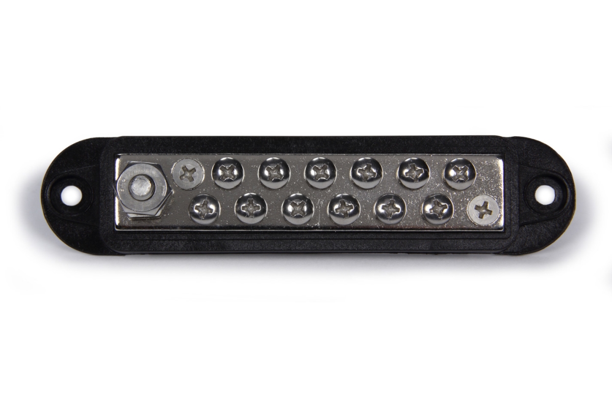 QRP57-802 12-Wire Terminal Block Buss Bar, Black