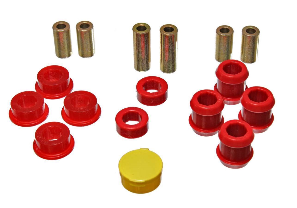 ENE16-3103R Hyper-Flex Front Lower & Upper Polyurethane Control Arm Bushing for 1988-1991 Honda Civic & CR-X - Red