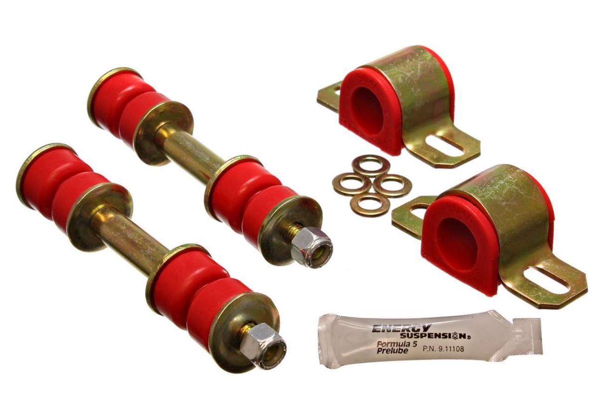 ENE8-5104R 25 mm Hyper-Flex Front End Polyurethane Sway Bar Bushing for 1979-1994 Toyota Pickup - Red & Zinc Oxide
