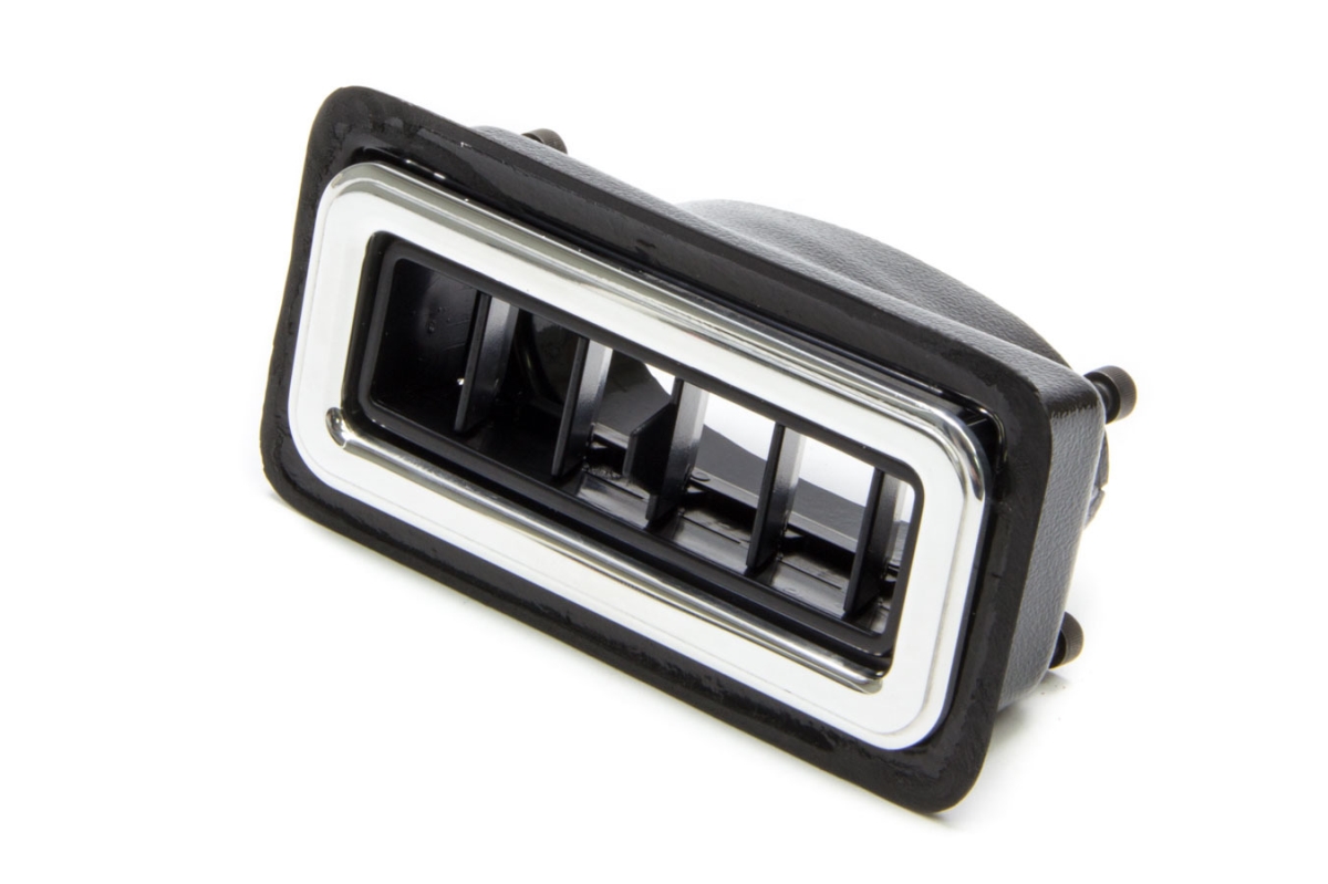 2.5 in. StreamLine Hose Heating & Cooling Louver with 4 x 1.75 in. Aluminum Plastic In Dash Rectangle, Black & Polished