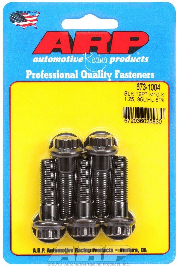 673-1004 10 x 1.25 x 35 mm Thread Hex Head Bolt, Black Oxide - Set of 5
