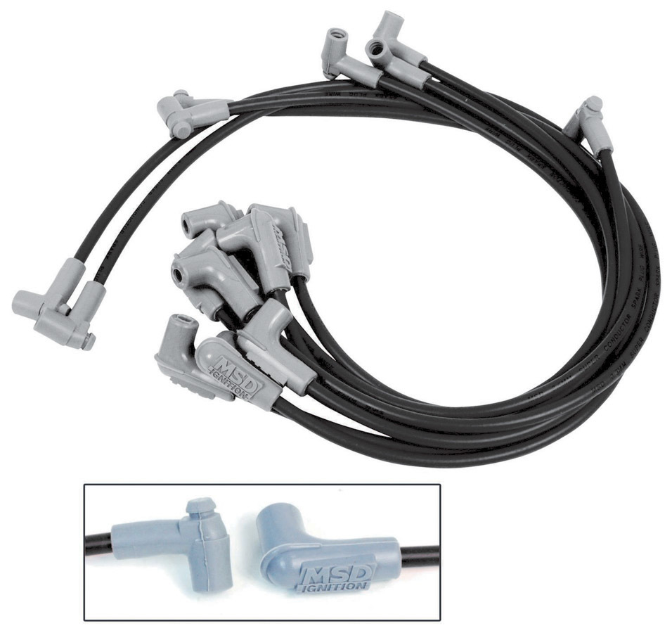 MSD Ignition MSD31763 8.5 mm Spark Plug Wire Set with HEI Style Terminal Small Block Chevy, Black