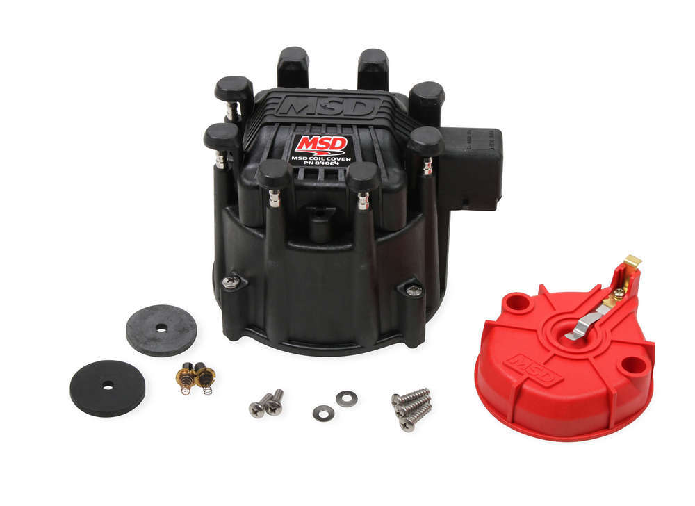 MSD Ignition MSD84025 Extreme HEI Style & Brass Terminal Cap & Rotor Kit - Black