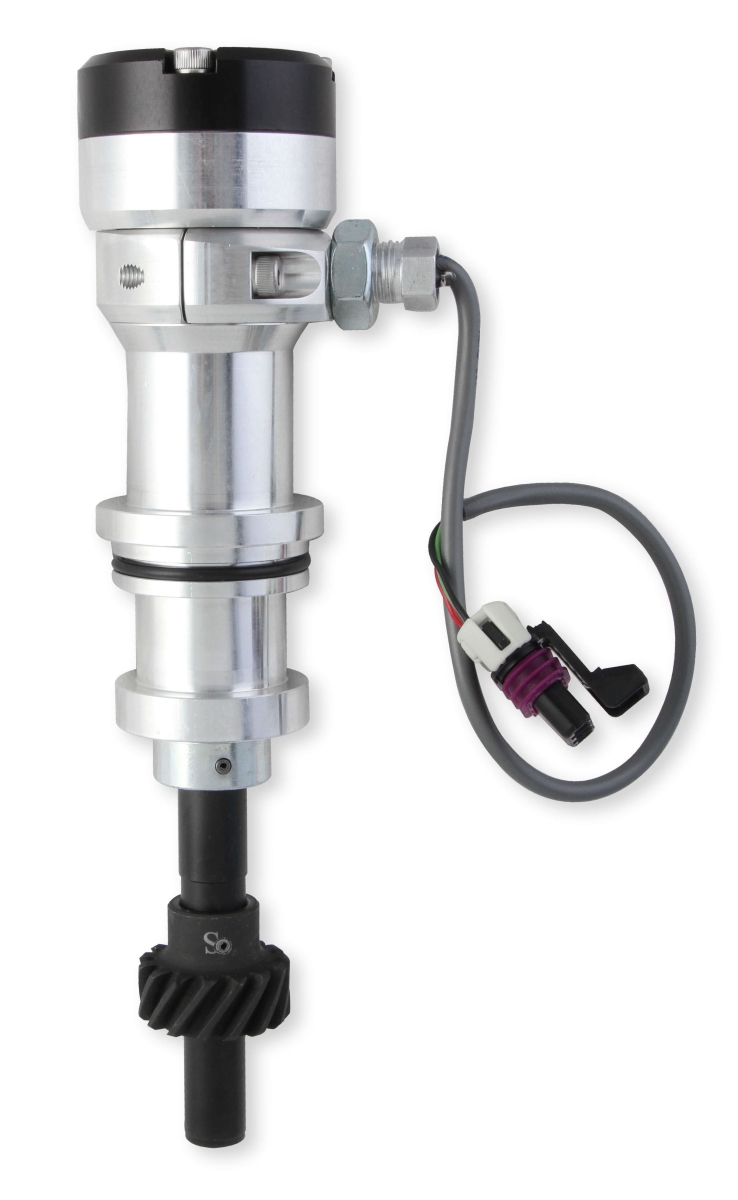 MSD Ignition MSD85061 Oil Pump Drive Distributor Plug Hall Effect Camshaft Sync for Small Block Ford 351W - Billet Aluminum