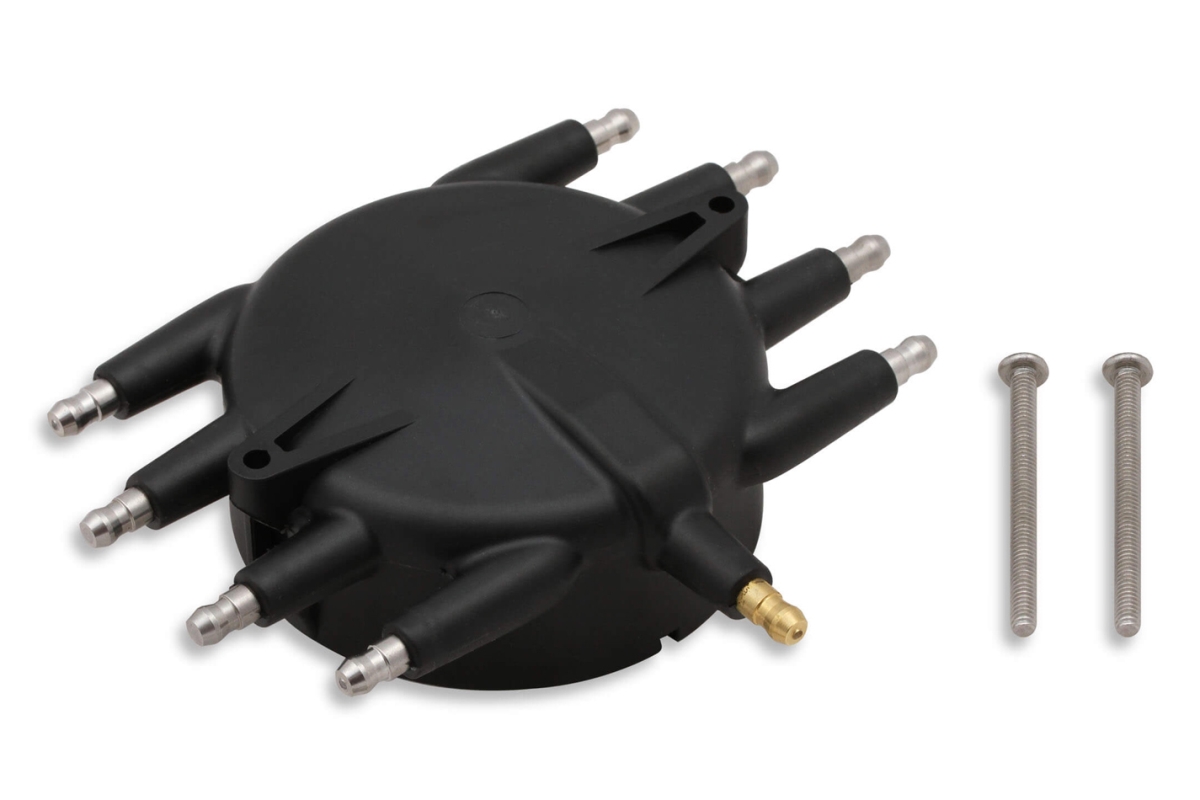 MSD Ignition MSD85413 HEI Style & Stainless Steel Terminal Distributor Cap for Ford V8 - Black