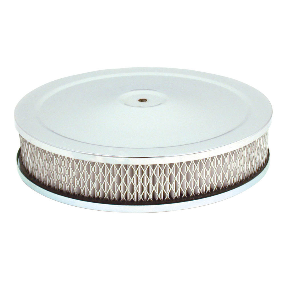 SPE4770 9 x 2 in. Air Cleaner Assembly with 5.125 in. Element Carb Flange Raised Base, Chrome