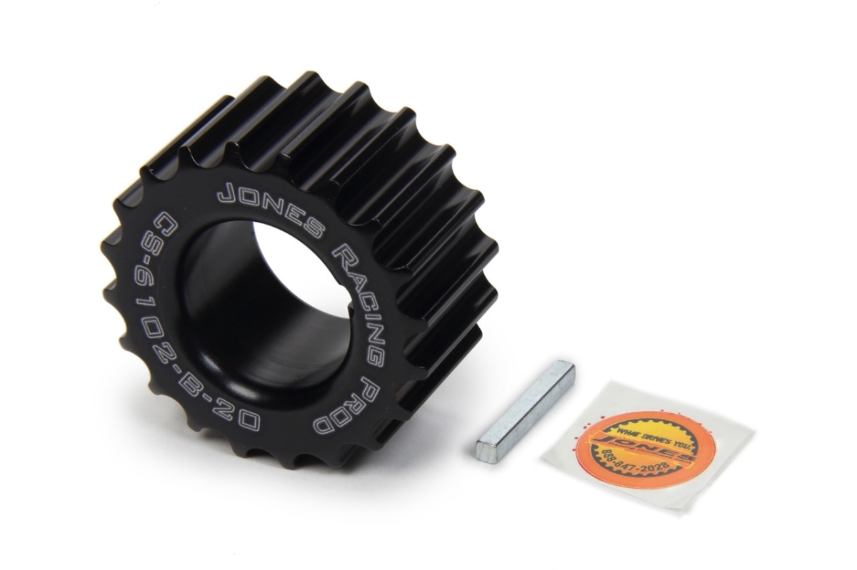 0.83 in. Wide Universal HTD Crankshaft Pulley with 0.125 in. Keyway, Black Anodize - 25 Tooth