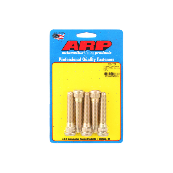 100-7729 12 x 1.25 mm Thread Wheel Stud with 2.535 in. Long & 0.565 in. Knurl Subaru WRX, Cadmium - Set of 5
