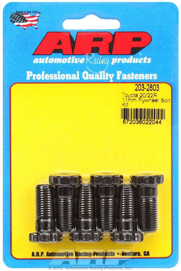 203-2803 11 x 1.25 mm 12 Point Head Thread Flywheel Bolt Kit with 1.040 in. Long for Toyota, Black Oxide - Set of 6