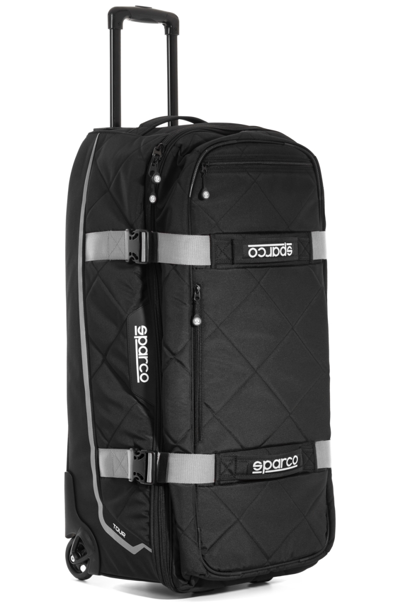SCO016437NRSI 84 x 40 x 38 in. Roller Wheels Zipper Closure Retractable Handle  Logo Gear Bag, Red Straps & Silver