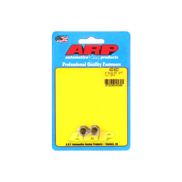 400-8321 0.312-24 in. Thread Stainless Steel Nut with 12 Point Head, Polished - Pack of 2