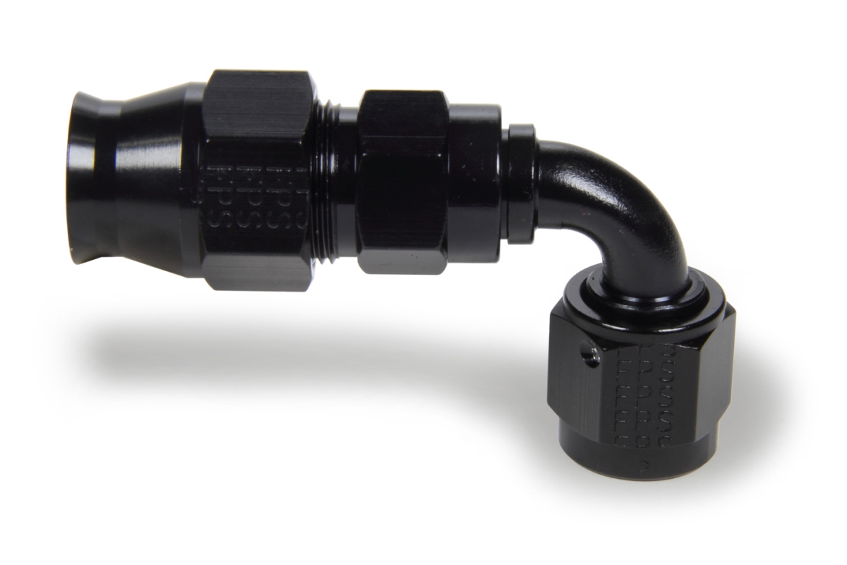 No.6 Race Rite 90 deg Hose End Fitting, Black
