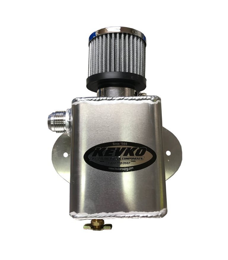 4 x 5 x 3 in. Deep Breather Tank with 12AN Male Inlet & Petcock Drain Reusable, Natural