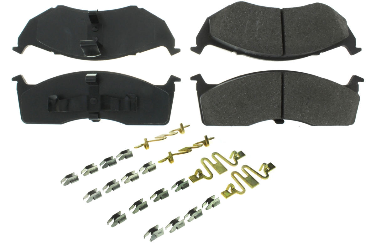 Posi-Quiet Semi-Metallic Front Brake Pads - Black - Set of 4 - Includes Hardware