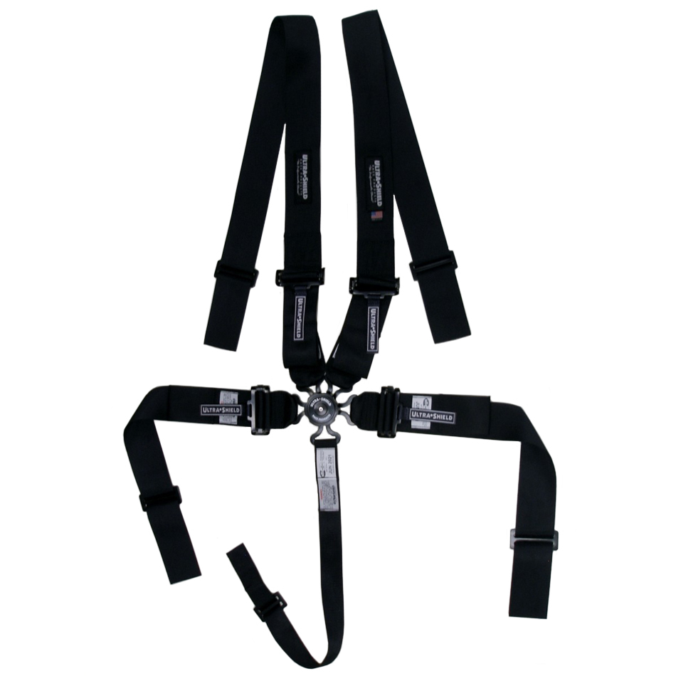 ULTHB22411 5 Point SFI 16.1 Pull Down Adjust Camlock Harness with Bolt-On & Wrap Around - Black