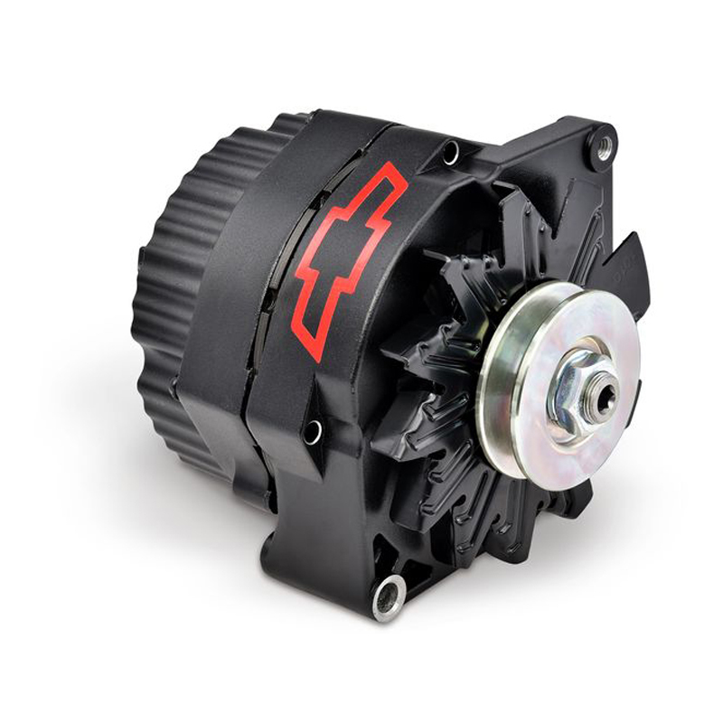 100 Amps 12V 1-Wire Single V-Belt Alternator Pulley - Black Paint