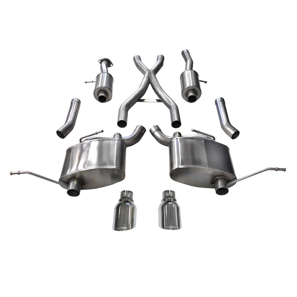 COR14991 2.5 in. dia. Sport Cat-Back Dual Rear Exit Exhaust System for 2011-2019 Jeep Grand Cherokee 5.7 L - Natural