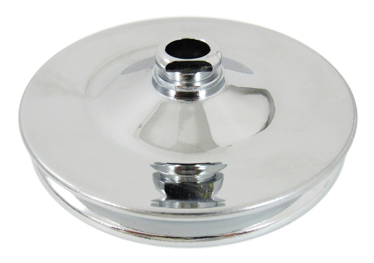 5.840 in. Steel Power Steering Pulley with V-Belt 1 Groove - Chrome