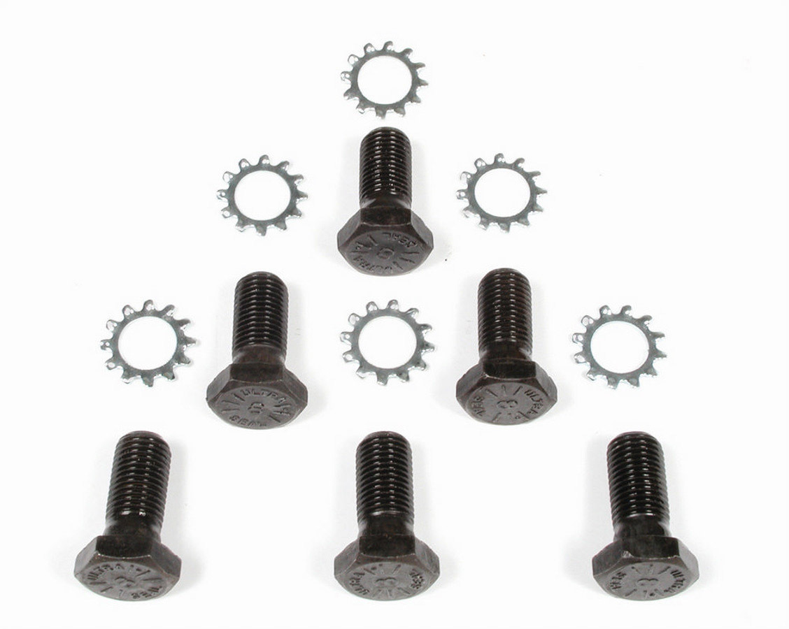 Mr. Gasket MRG912 0.437 in. Thread Flywheel Bolt Kit with 0.906 in. Long & Hex Head for GM Ford V6-V8, Black Oxide - Set of 6