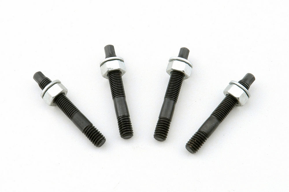 Mr. Gasket MRG6346G 0.312 & 0.312 in. Thread Bullet Tip Carburetor Stud with 2 in. Long Hex Nuts, Black Oxide & Zinc Oxide - Set of 4
