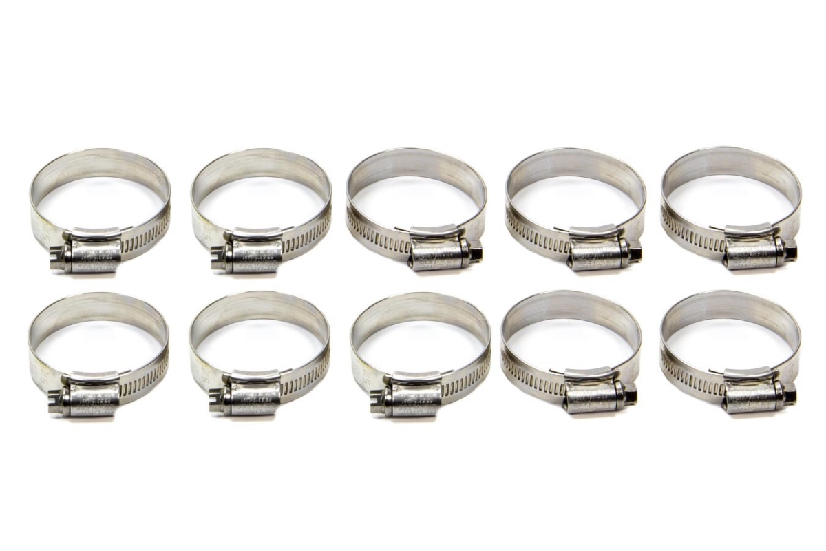 SAMHCB45 35-45 mm Worm Gear Hose Clamp, Natural - Set of 10
