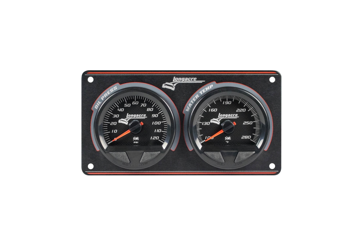 Waterproof SMI 2 Gauge Panel Assembly with Oil Pressure Water Temperature - Black