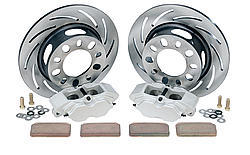 11.250 in. Drilled & Slotted Pro Race Rear Rotor Brake System with 4 Piston Caliper for Late Big Ford