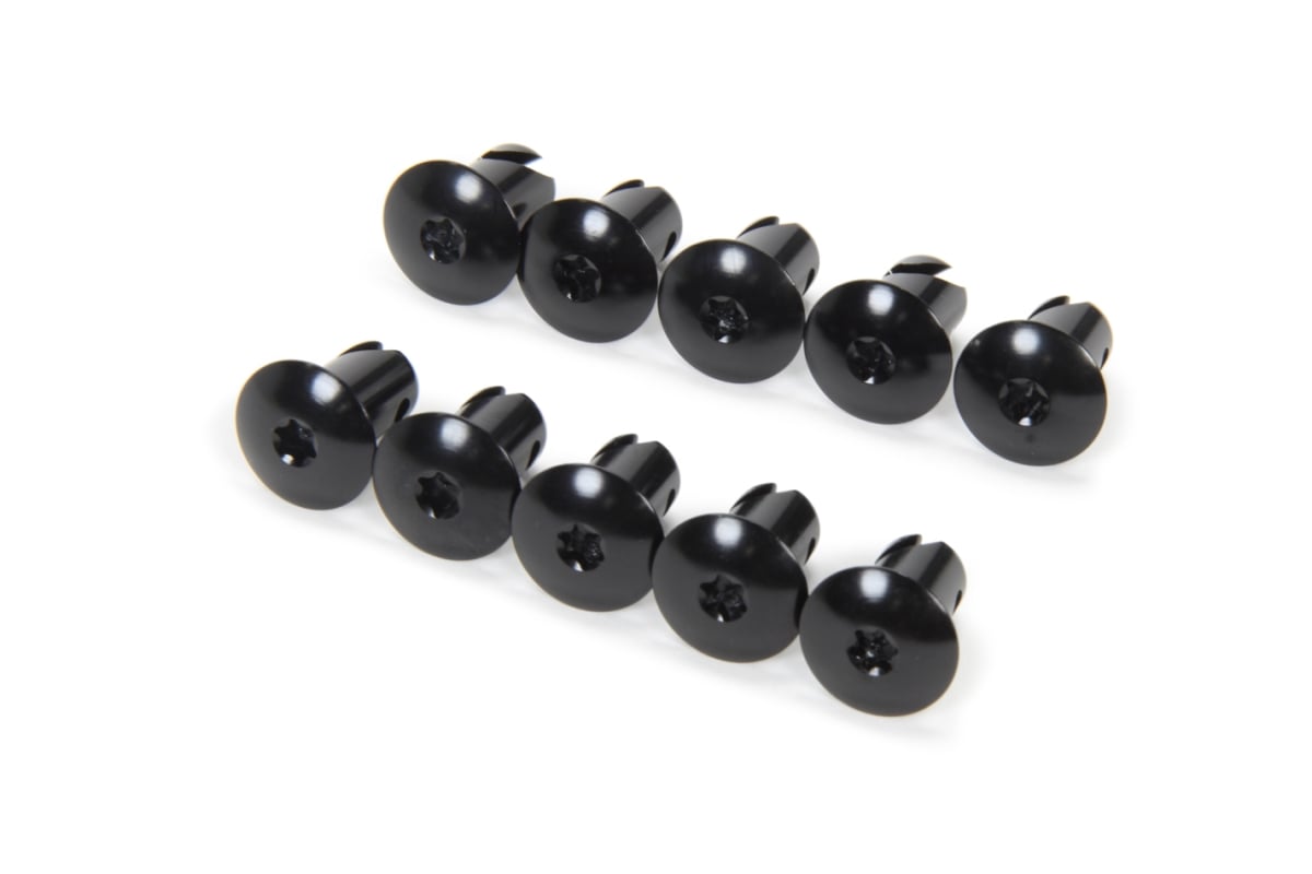 TXRCH-4418BLK-10 0.437 x 0.550 in. Body Torx Oval Head Quick Turn Fastener, Black Anodize - Set of 10 -  TRIPLE X RACE COMPONENTS