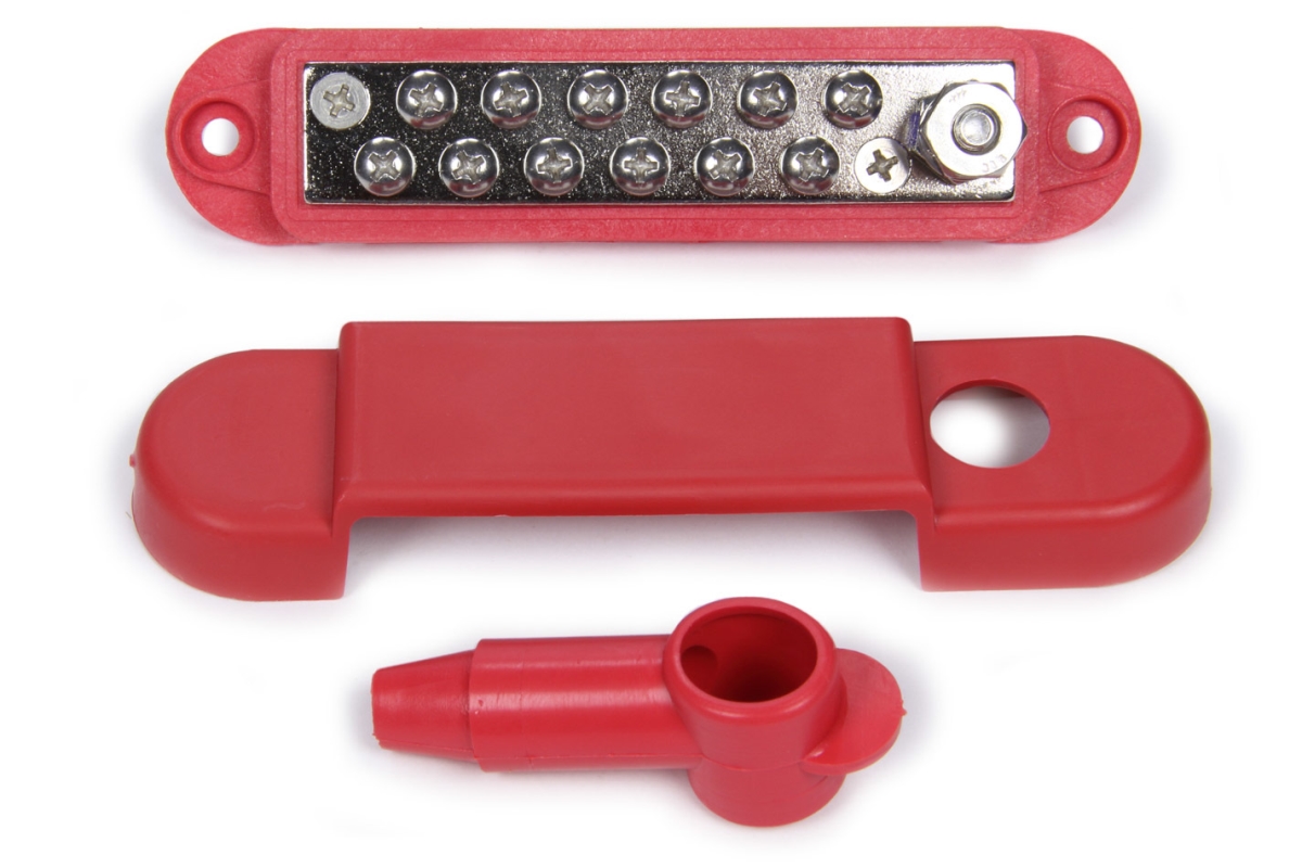 Terminal Buss Bar with Cover, Red