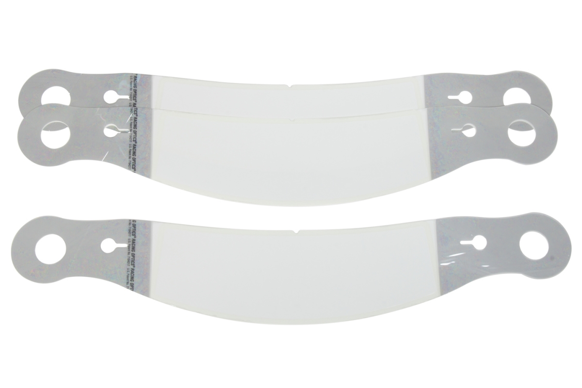 2 mm Thick Perimeter Seal Tear Off Helmet Shield with Curved Plastic Bell & Pyrotech, Clear - Set of 30