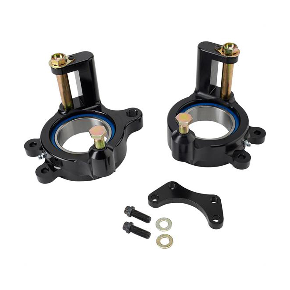 28 mm ID Driver & Passenger Side Bearing with Angular Contact Steel Hardware, Black Anodize - Pack of 2