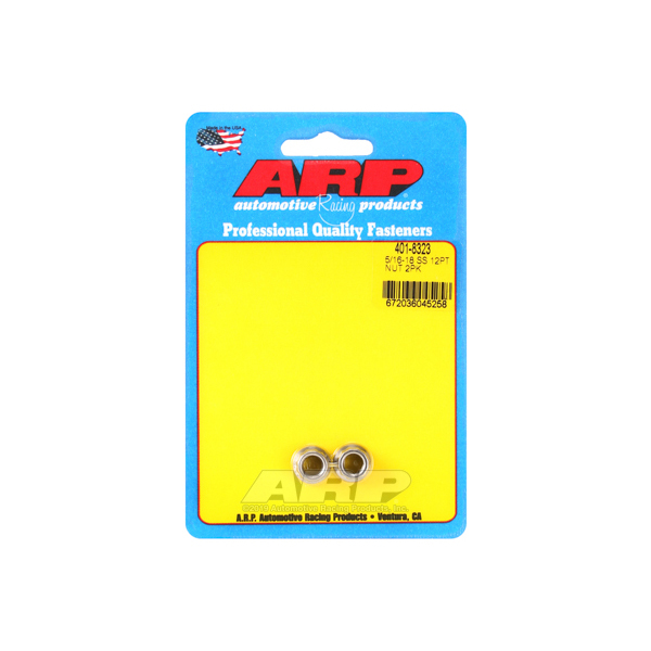 401-8323 0.312-18 in. Thread Stainless Steel Nut with 12 Point Head, Polished - Pack of 2
