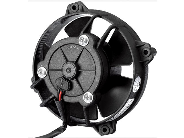 SPA30103009 4 in. Low Profile Pusher Electric Cooling Fan with 1.834 in. Thick Plastic 124 CFM Paddle Blade & 4.25 in Square